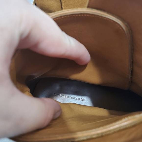 Fugashin Pour Story Et Fall Tan Calf Suede Boots - Picture 6 of 8